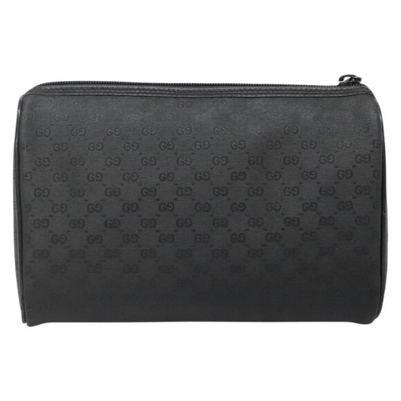 GUCCI Micro GG Supreme Pouch PVC Black Gold Auth 133307 - Picture 3 of 16